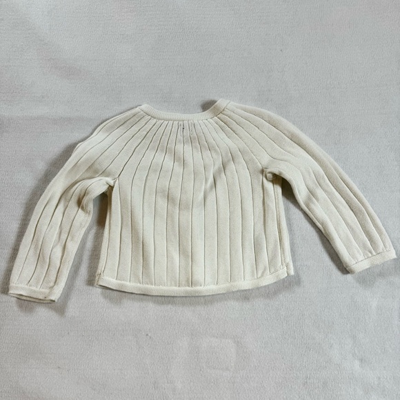 Tea Collection Ribbed Cardigan, Chalk Color, Size 2T - Picture 2 of 6